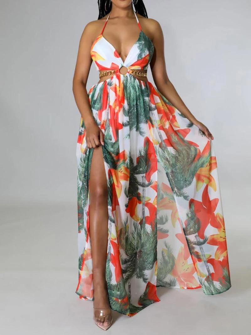 Women's Printed Polyester Summer Dress