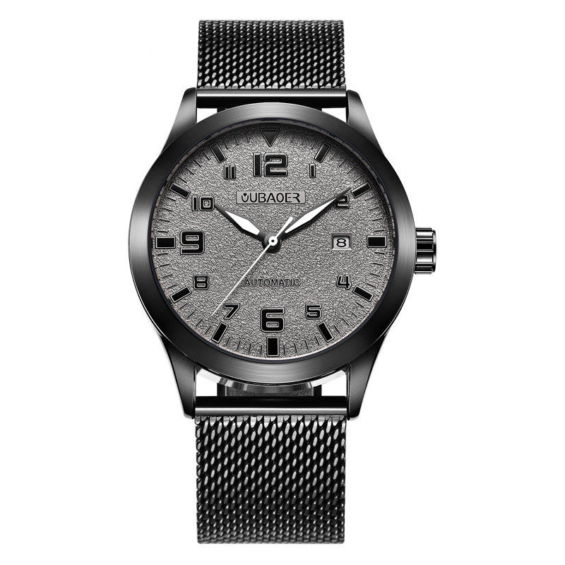 OUBAOER Mens Watches Automatic Mechanical Watch Men Stainless Steel Mesh Belt Wristwatches