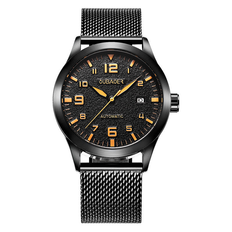 OUBAOER Mens Watches Automatic Mechanical Watch Men Stainless Steel Mesh Belt Wristwatches