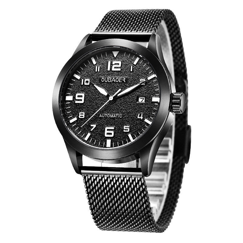 OUBAOER Mens Watches Automatic Mechanical Watch Men Stainless Steel Mesh Belt Wristwatches