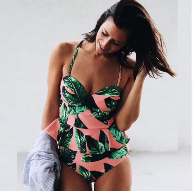 Sexy Floral Bikini Swimwear for Women – Push-Up High Waisted Swimsuit