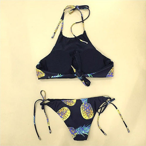 Pineapple Print Swimsuit Bikini Set