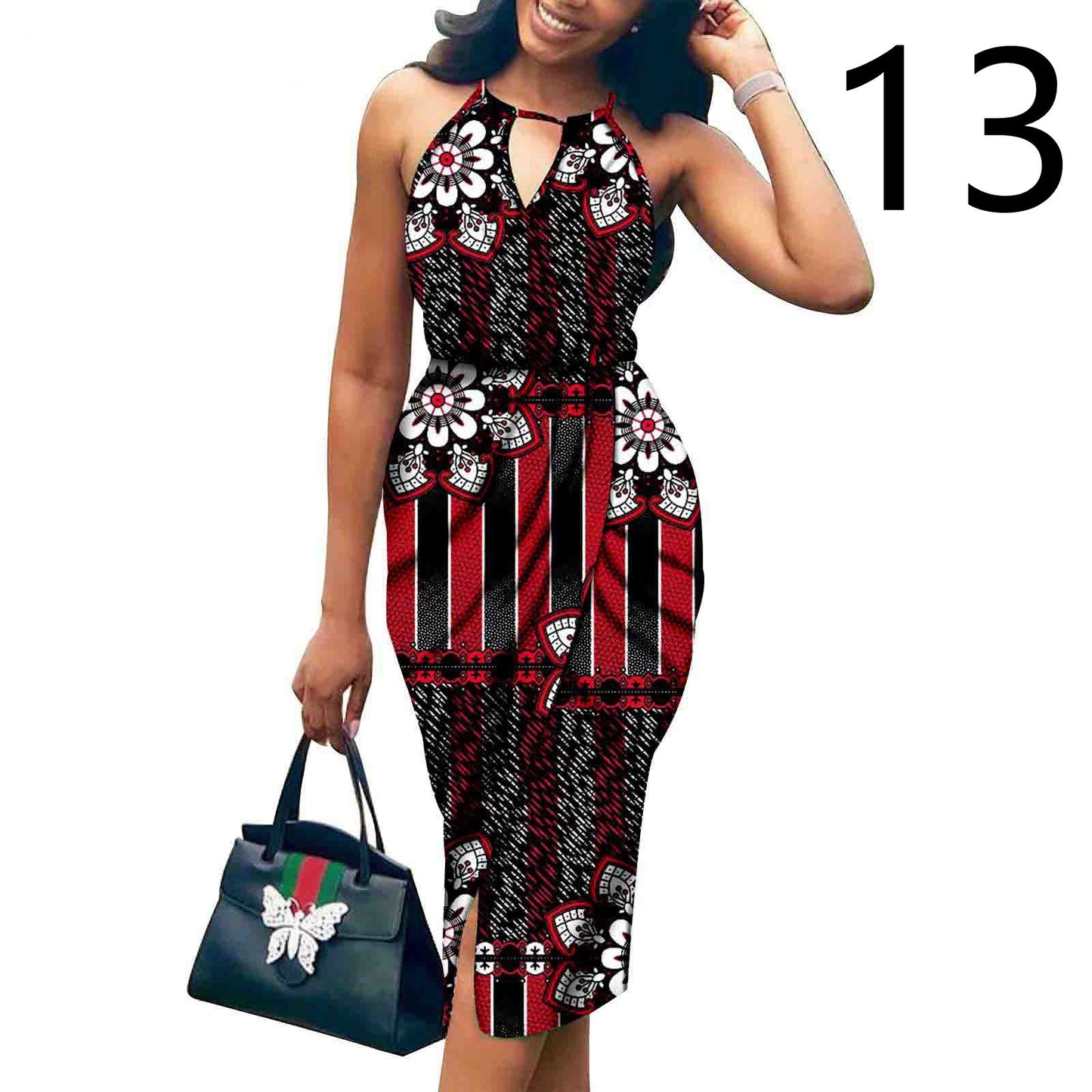 African Ethnic Printed Batik Cotton Fashion Summer Dress