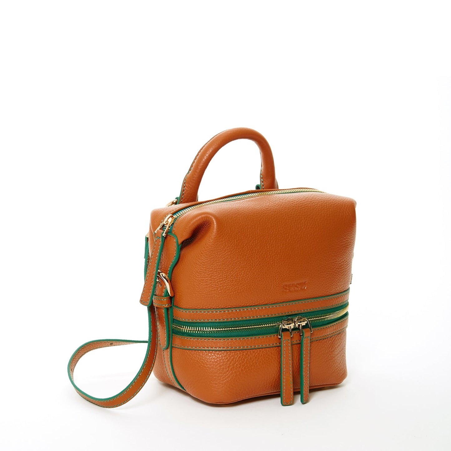 SUSU the Ashley Brown Leather Backpack Purse