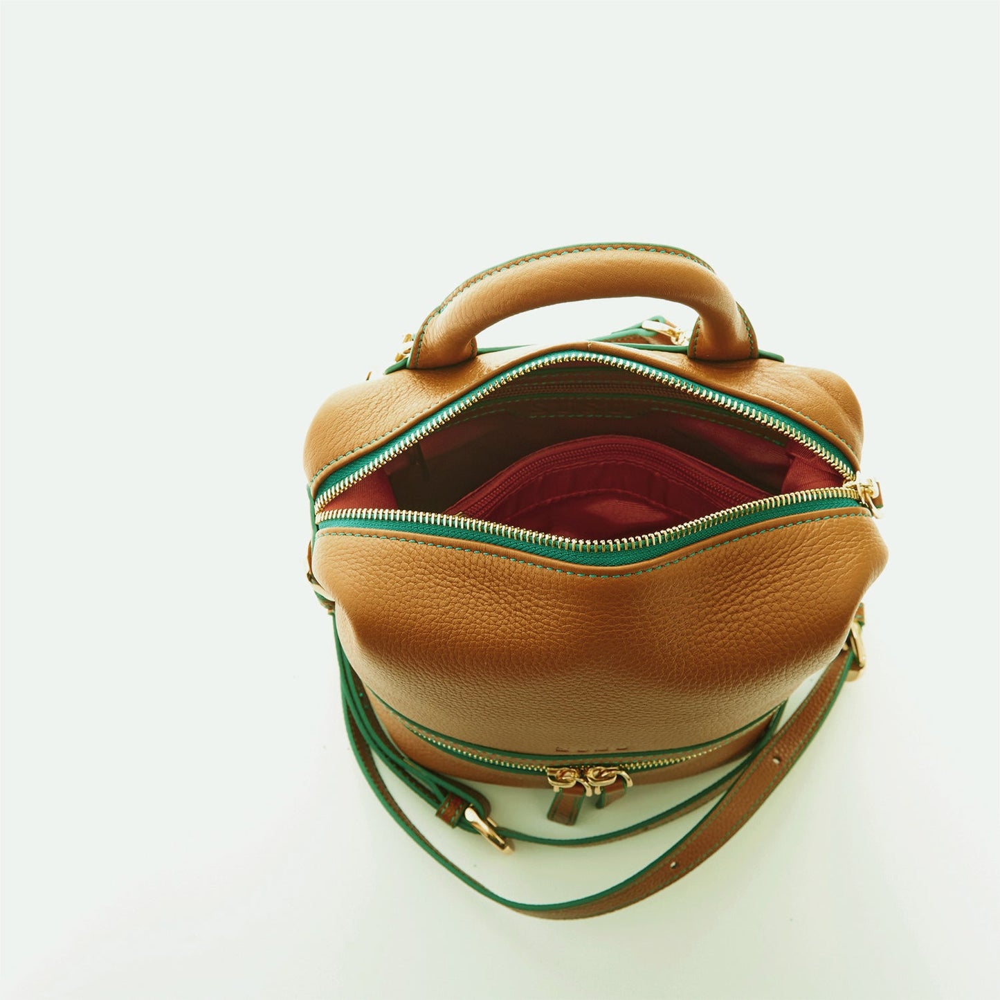 SUSU the Ashley Brown Leather Backpack Purse