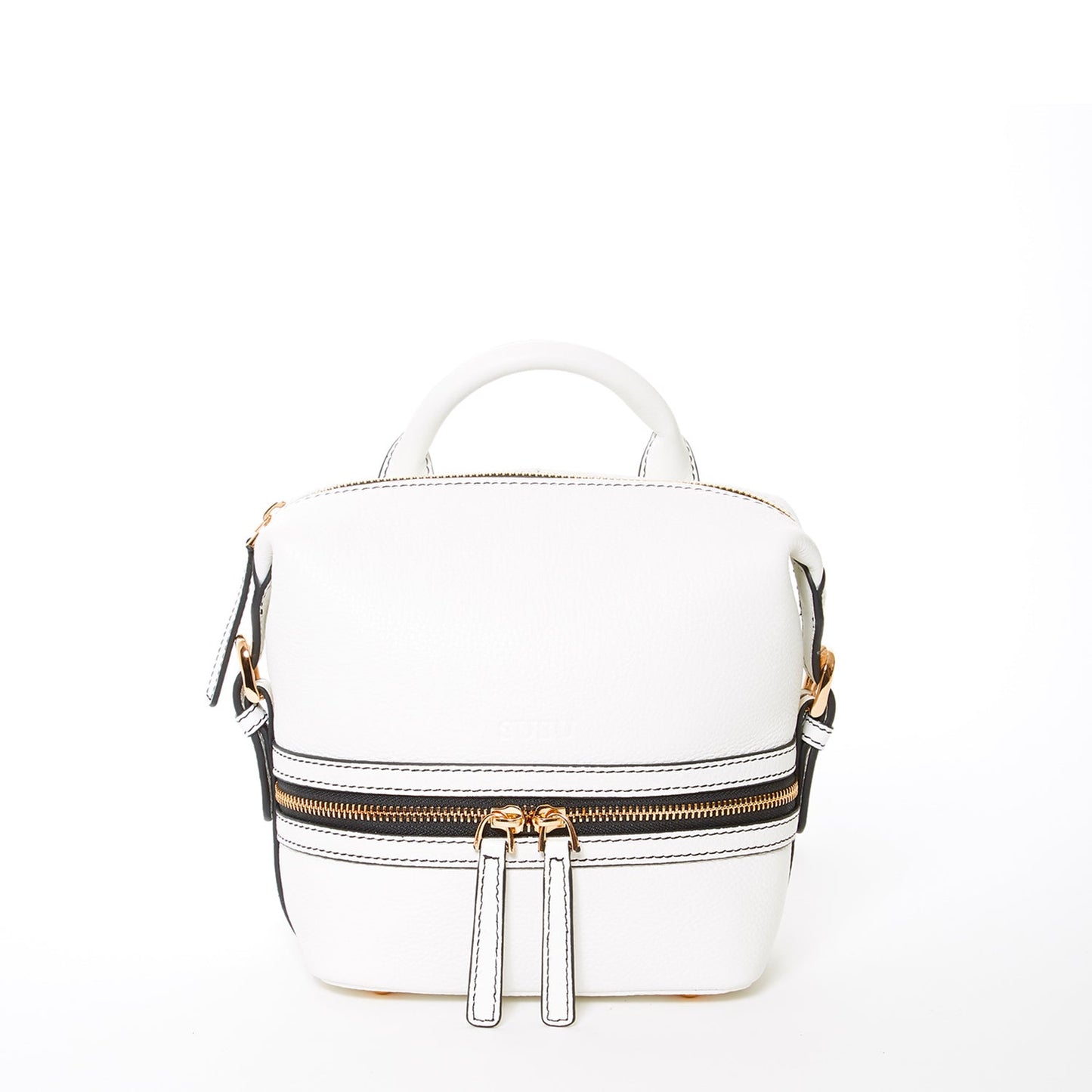 SUSU the Ashley White Leather Backpack Purse