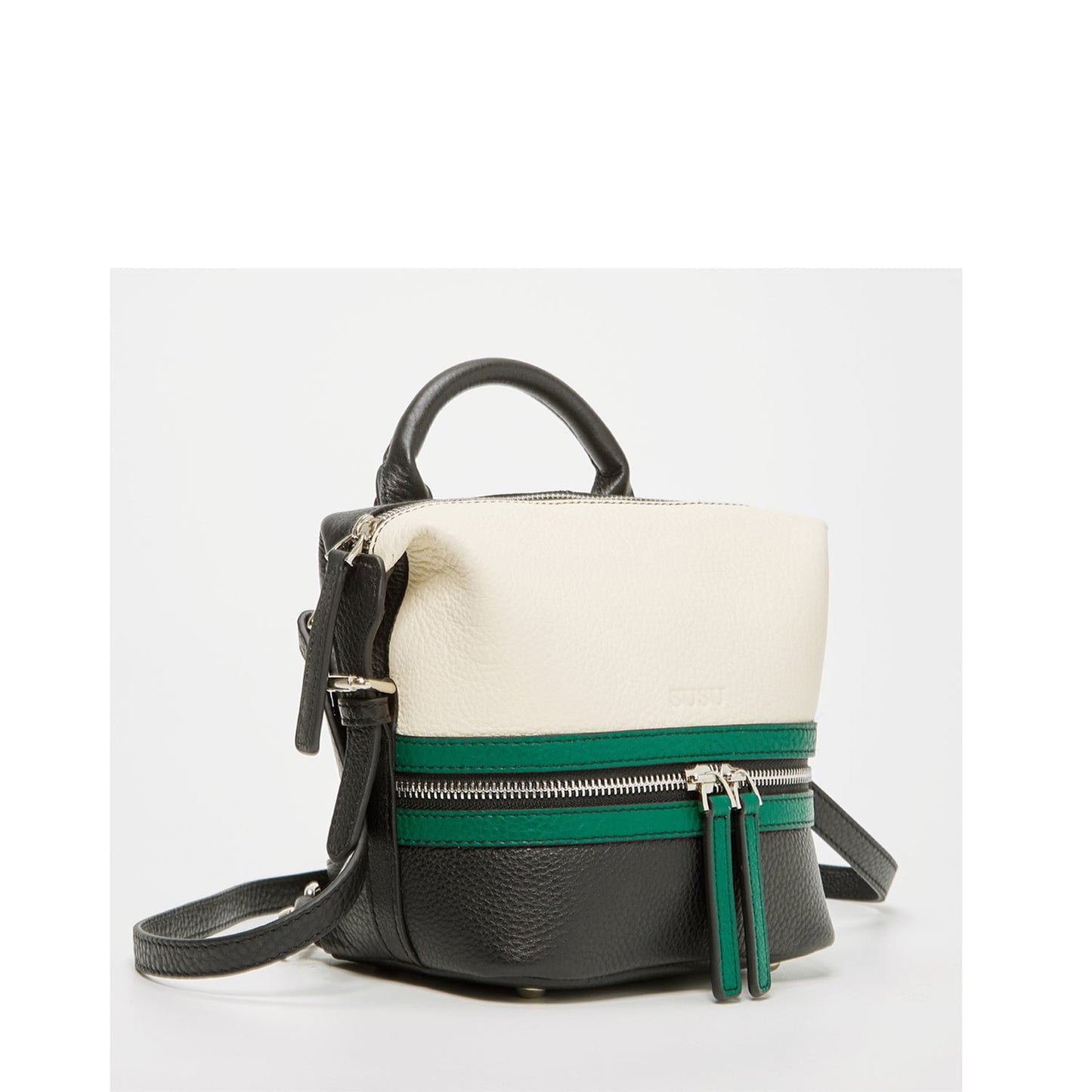SUSU Leather Backpack Purse for Women Convertible Crossbody Bag Medium Size With Front and Back Pockets