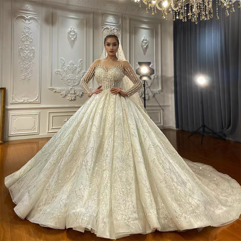 Sweetheart Modest Wedding Dress – Elegant Trailing Bridal Gown