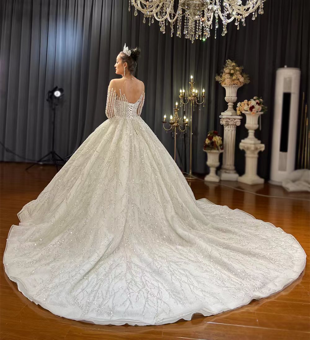 Sweetheart Modest Wedding Dress – Elegant Trailing Bridal Gown