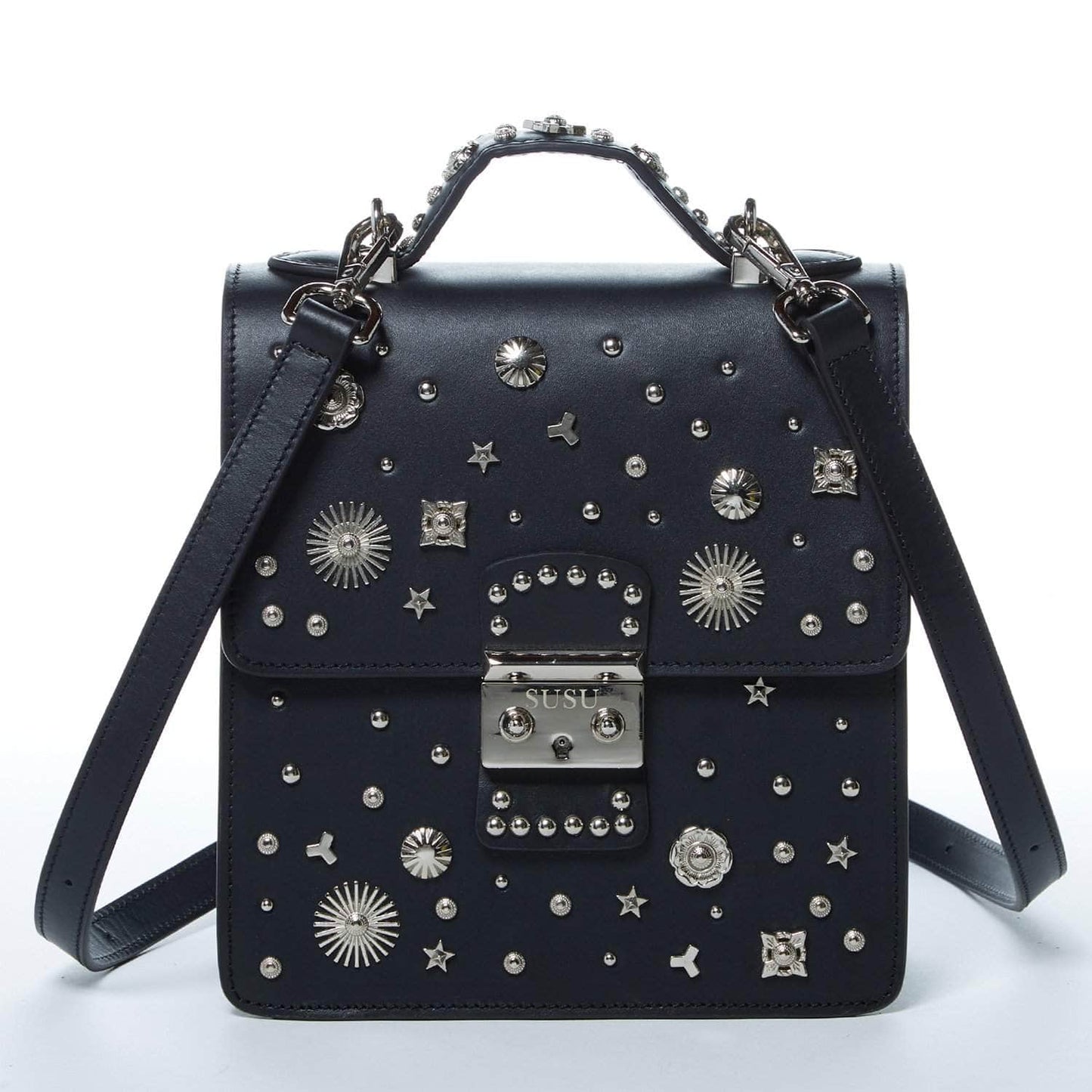 SUSU the Hollywood Backpack Purse Leather Black