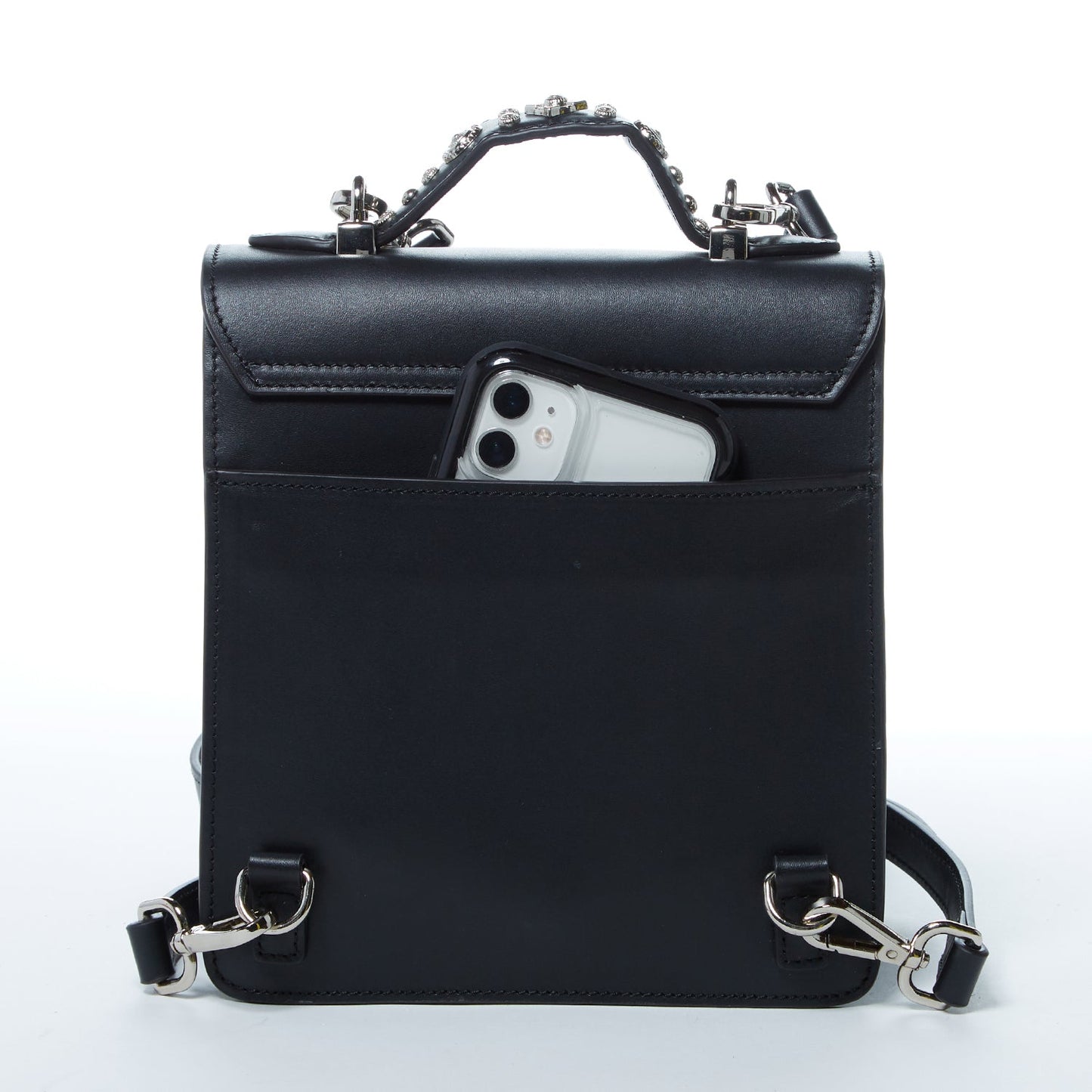 SUSU the Hollywood Backpack Purse Leather Black