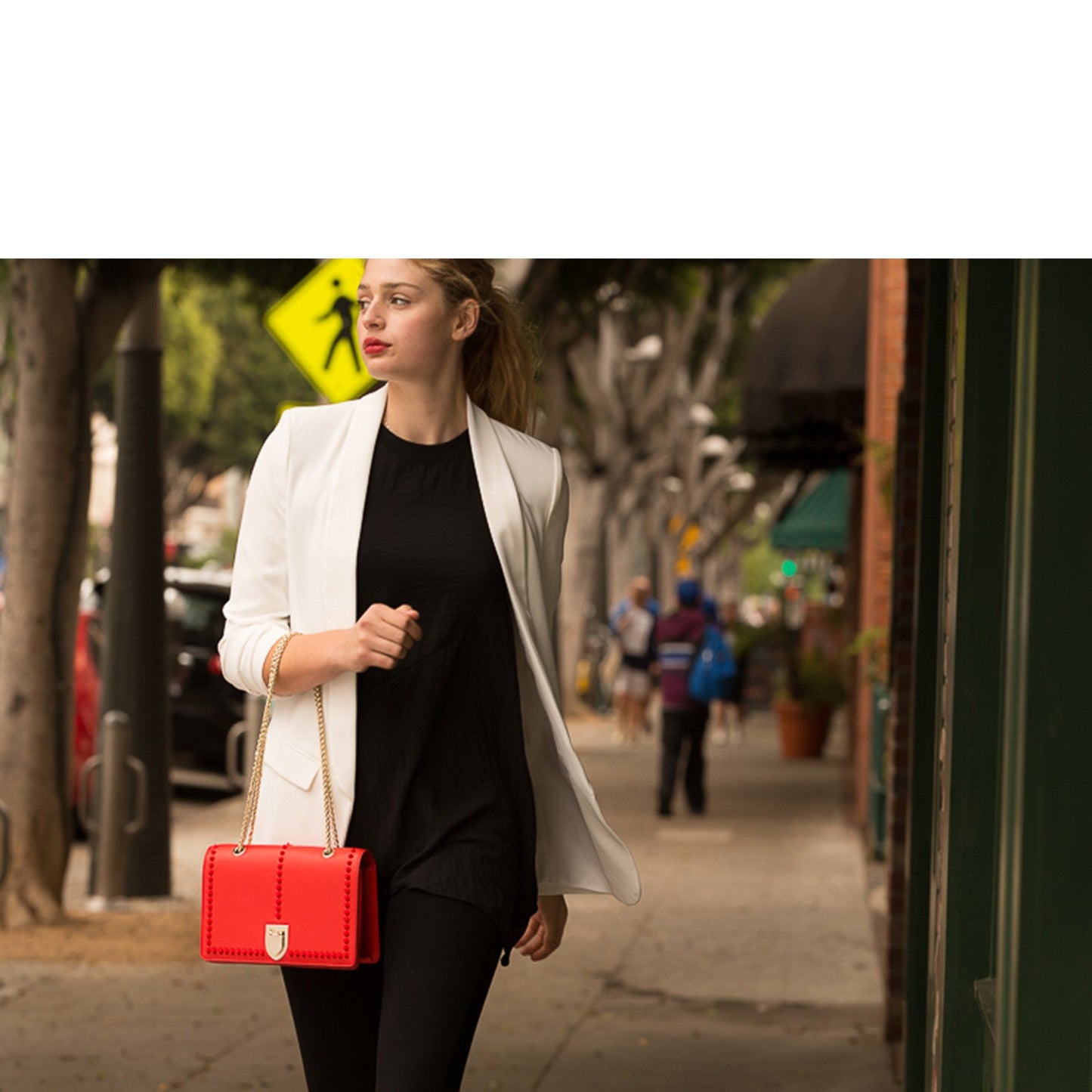 SUSU the Josie Red Leather Purse With Chain