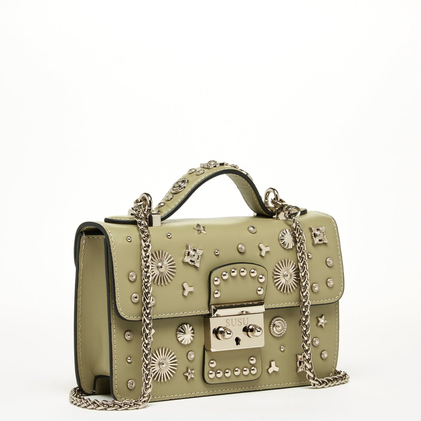 SUSU the Hollywood Leather Crossbody Bag Sage Green