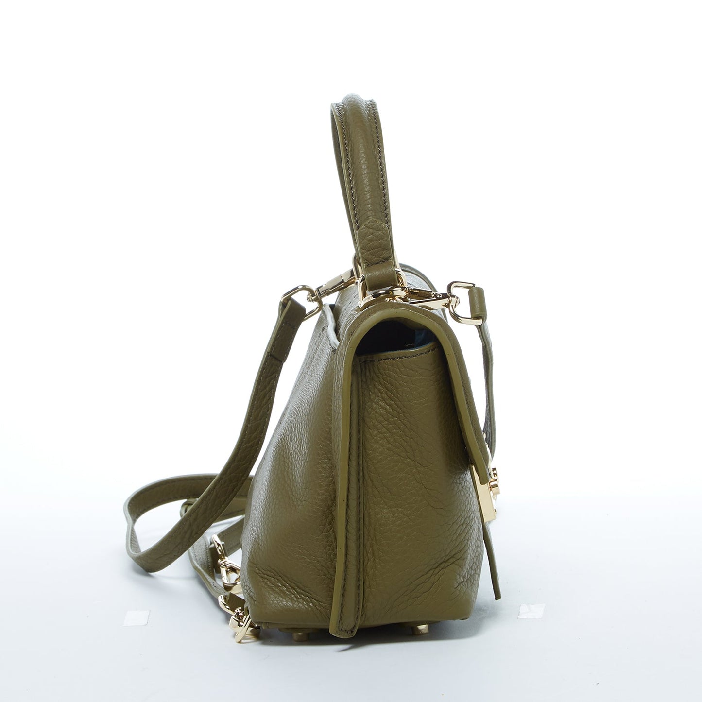 SUSU the Linda Leather Convertible Backpack Purse Olive Green