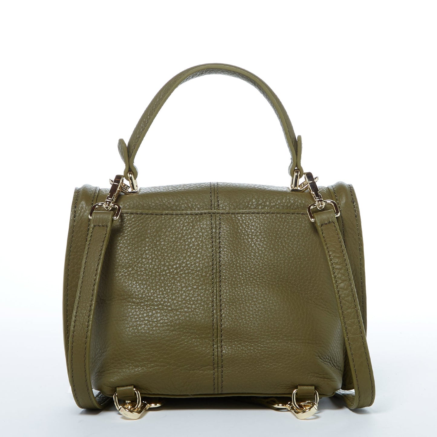 SUSU the Linda Leather Convertible Backpack Purse Olive Green