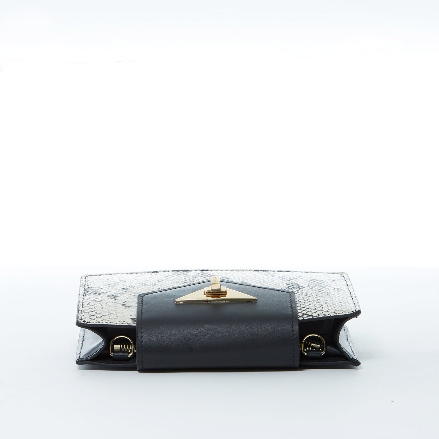 SUSU the Mary Small Crossbody Leather Purse Black Snakeskin Pattern