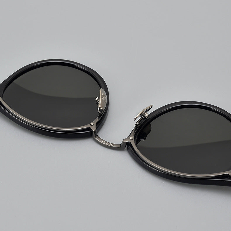 Transparent Japanese Handmade Medium Gold Pure Titanium Polarized Sunglasses