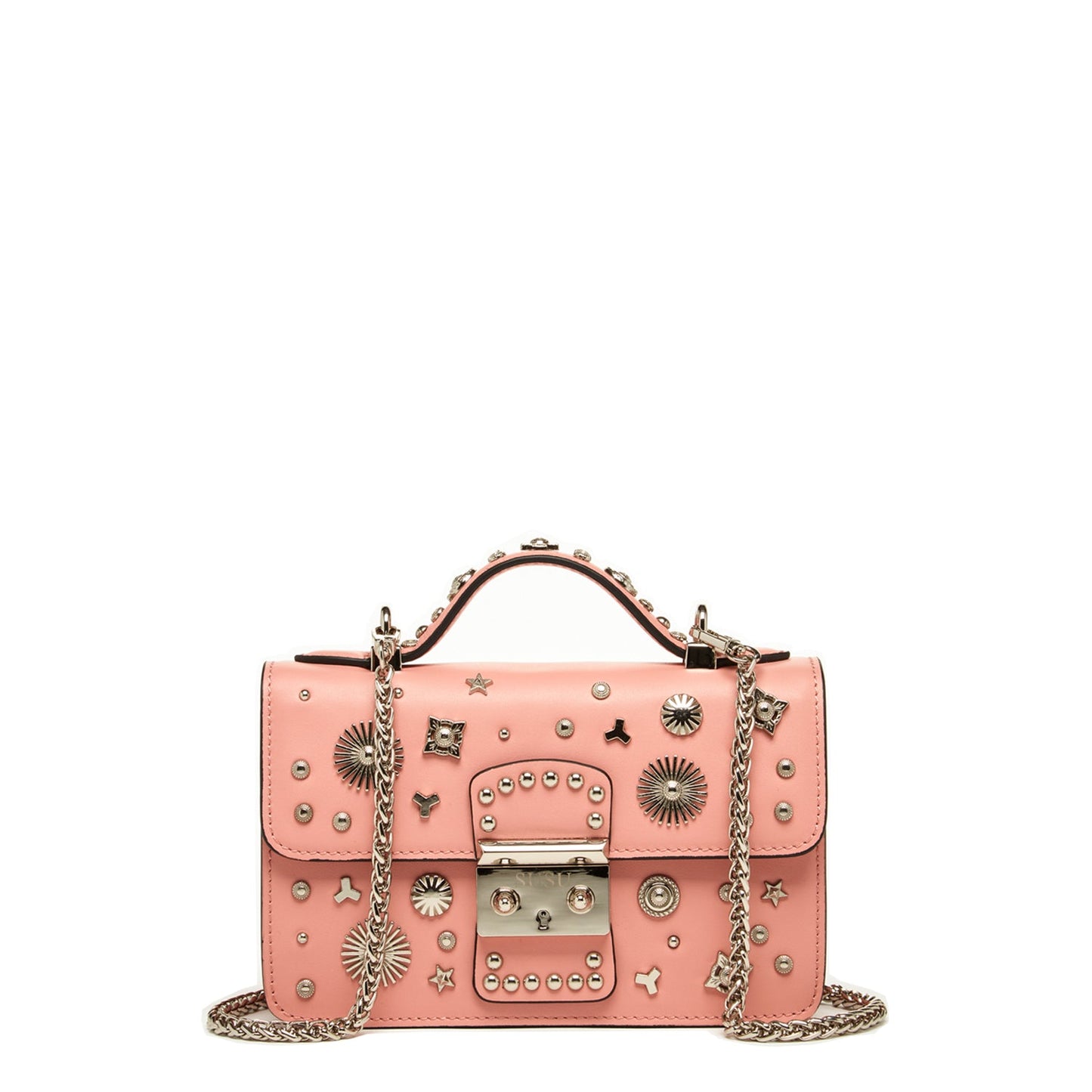 SUSU the Hollywood Leather Crossbody Bag Pale Pink