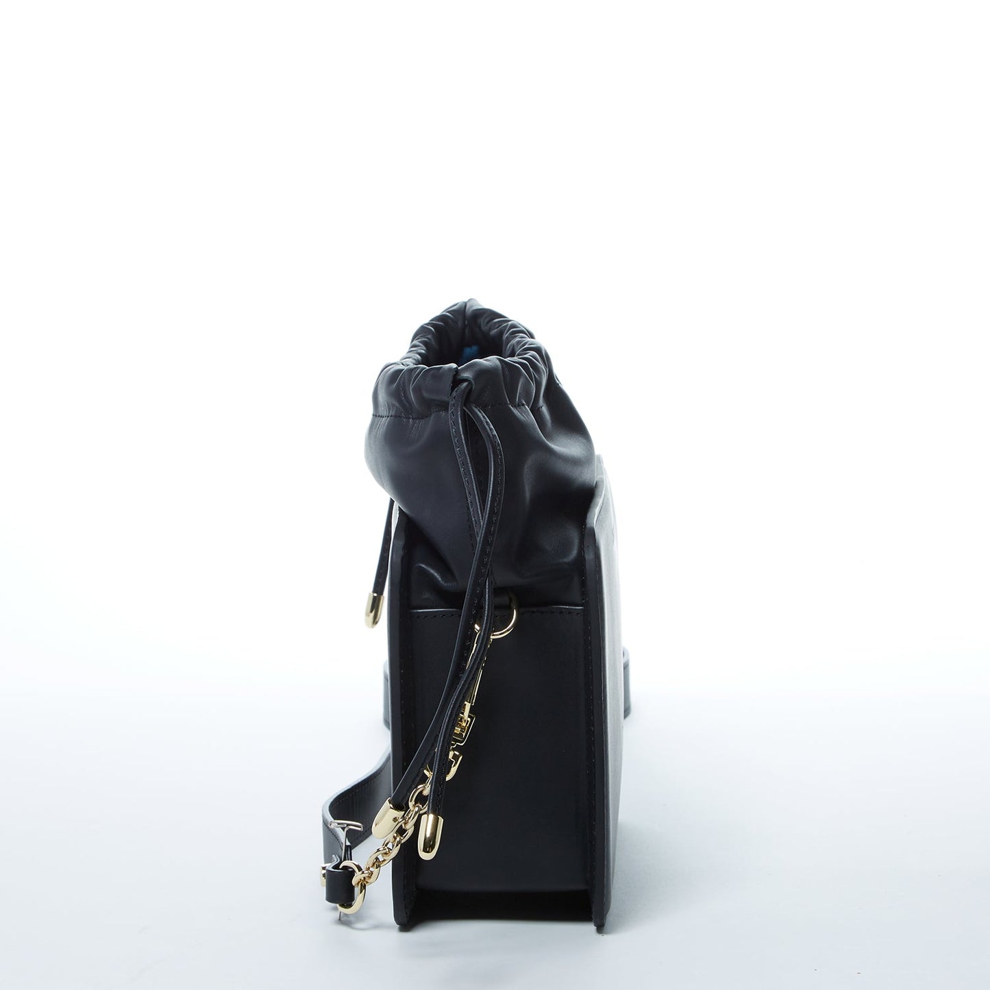 SUSU the Patricia Black Leather Purse Drawstring