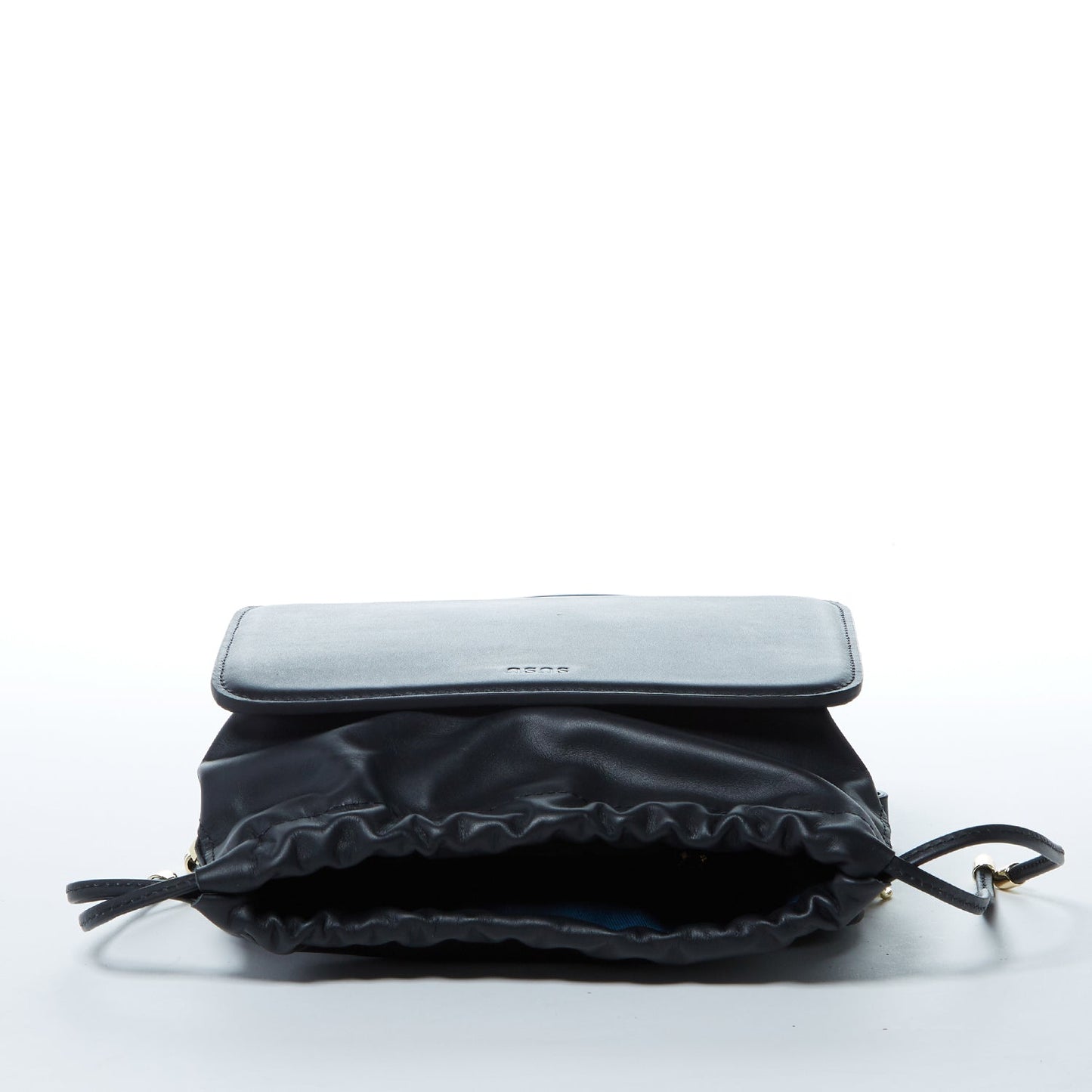 SUSU the Patricia Black Leather Purse Drawstring