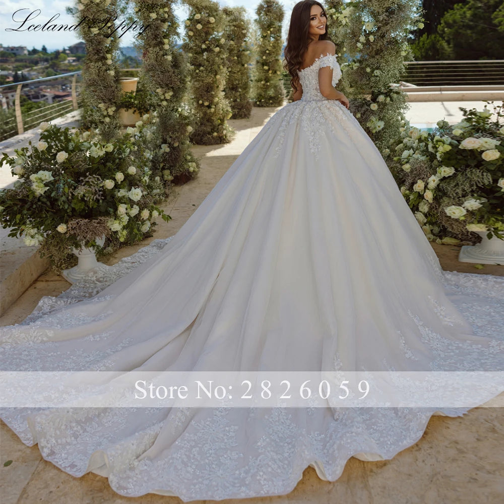 Lceland Poppy Customized Boat Neck Floor LengthBridal Gowns