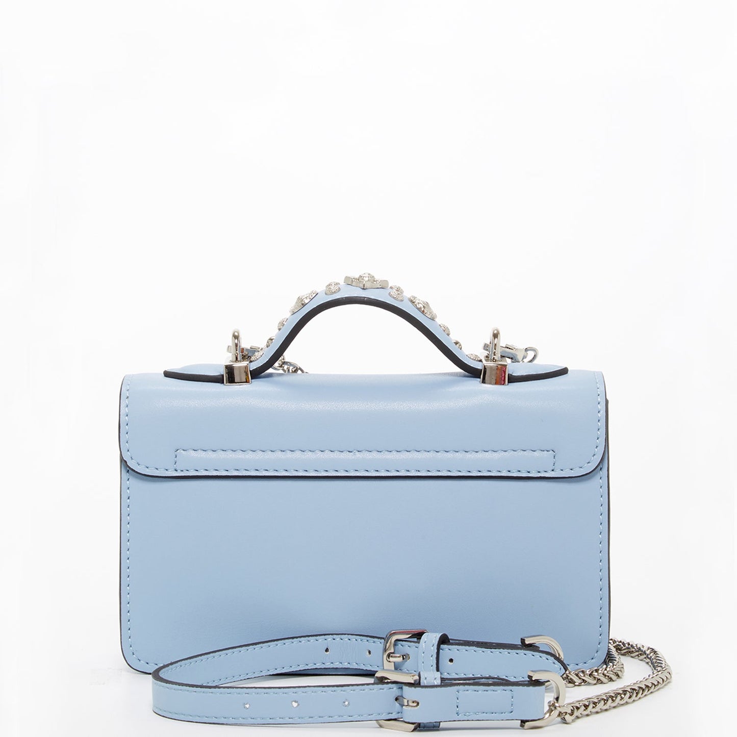SUSU Small Leather Crossbody Bag Light Baby Blue Purse Women's Handbag