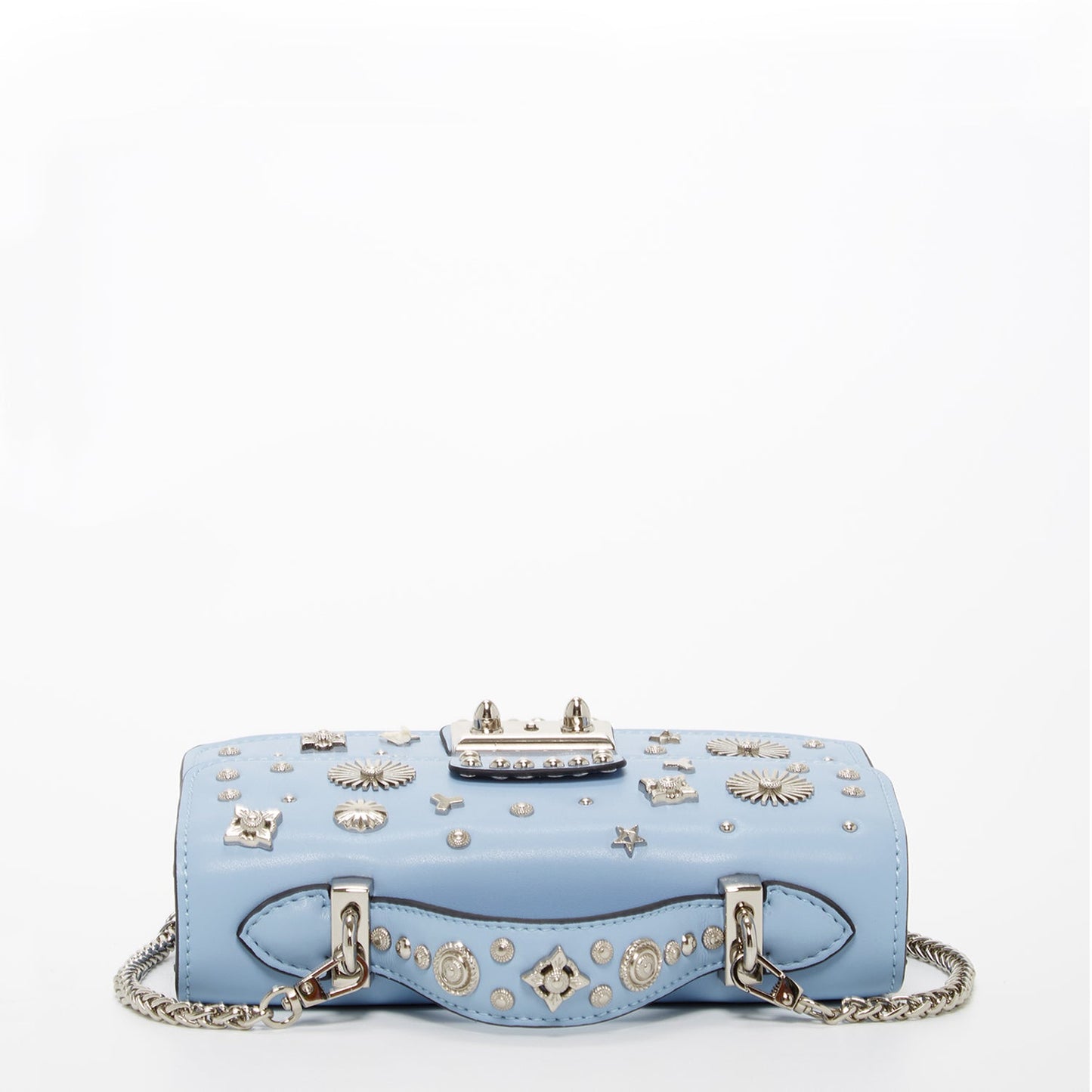 SUSU Small Leather Crossbody Bag Light Baby Blue Purse Women's Handbag