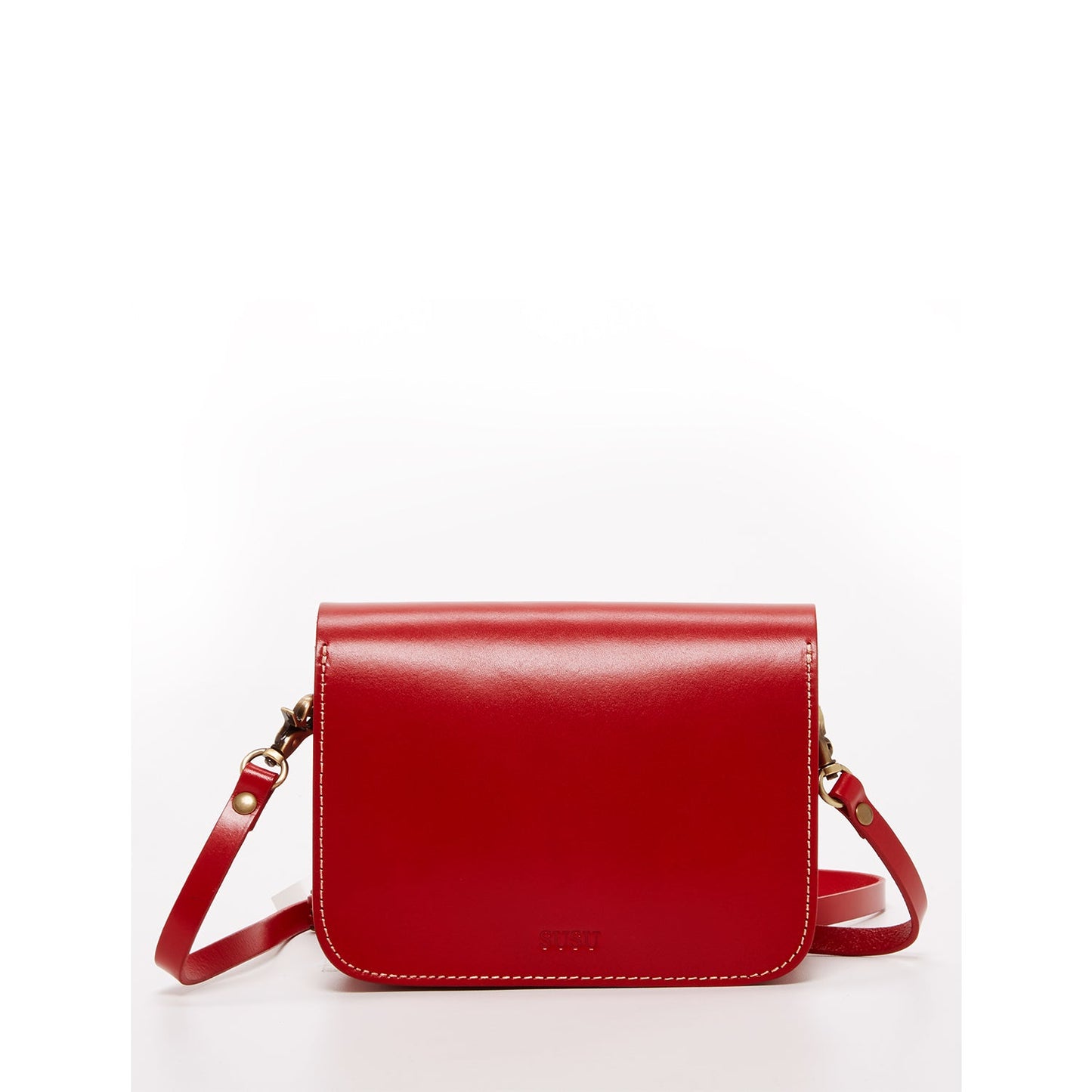 Nanah Red Leather Crossbody Bag