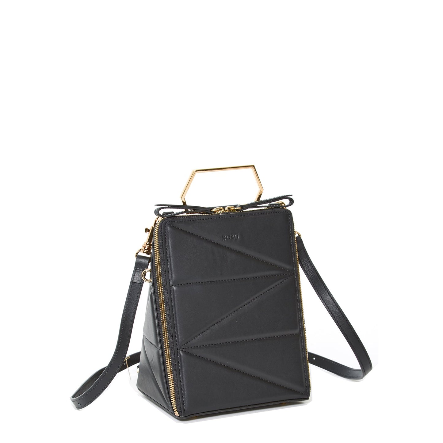 SUSU the Heidi Black Leather Backpack Purse