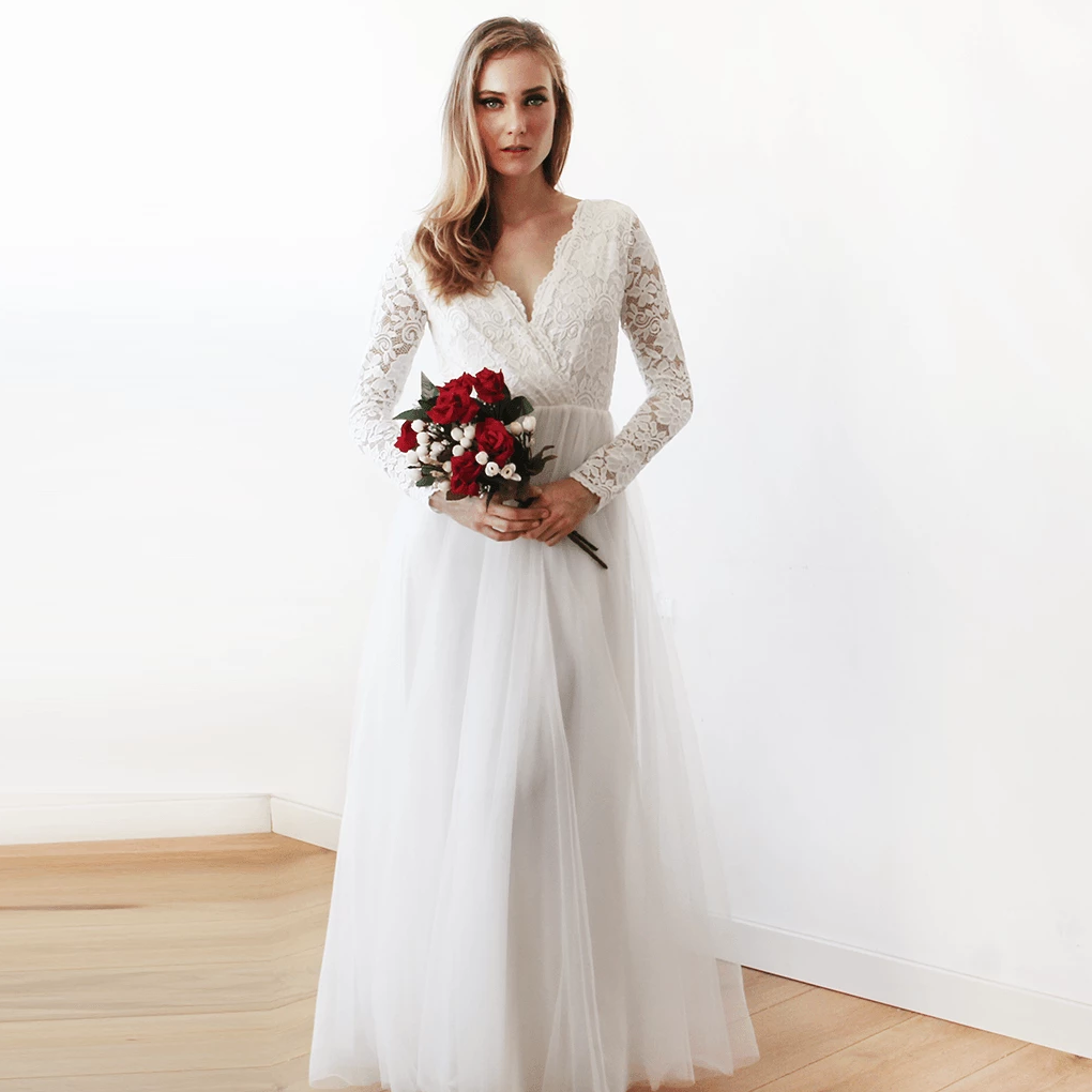 Curvy Ivory Wedding Dress #1125