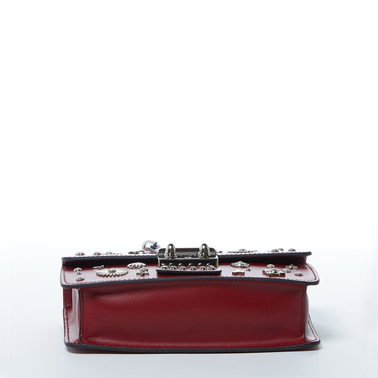 SUSU the Hollywood Studded Leather Crossbody Bag Burgundy