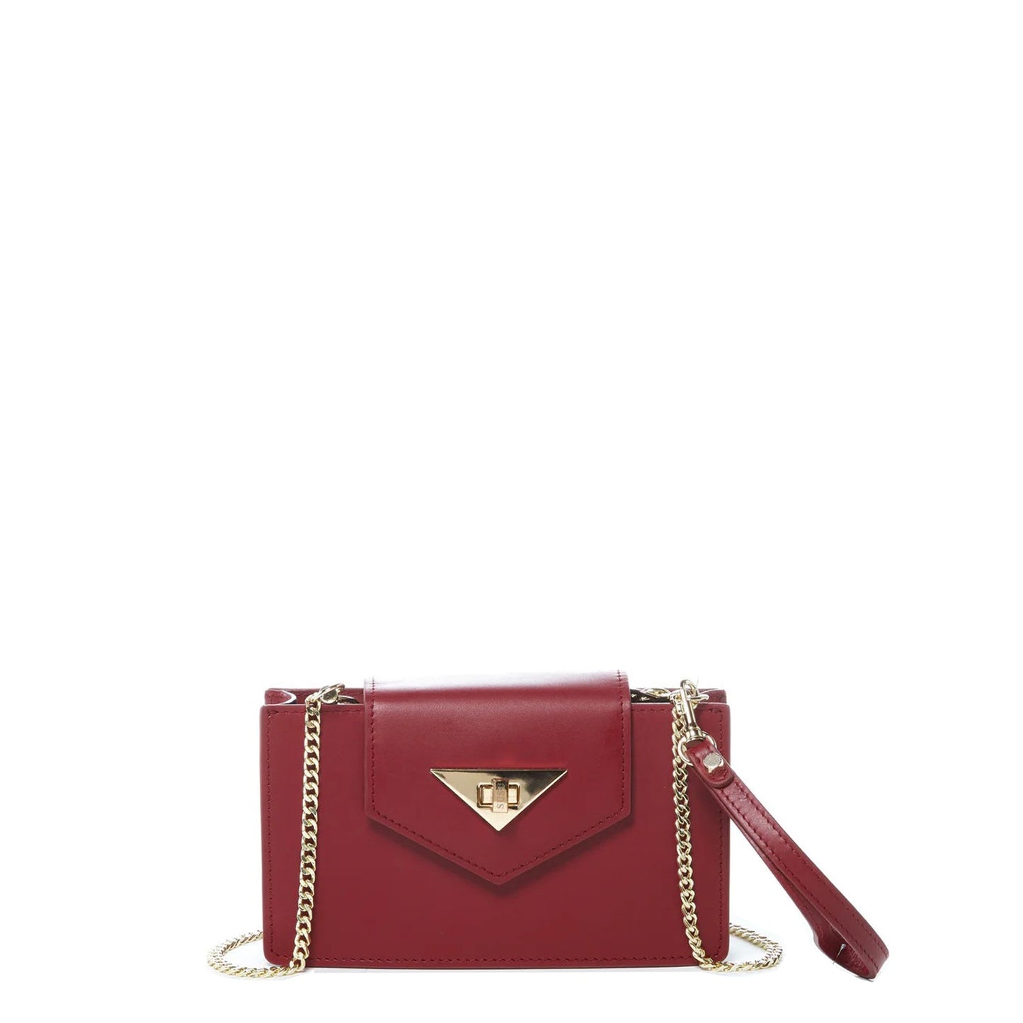 SUSU the Mary Small Crossbody Leather Wristlet Burgundy