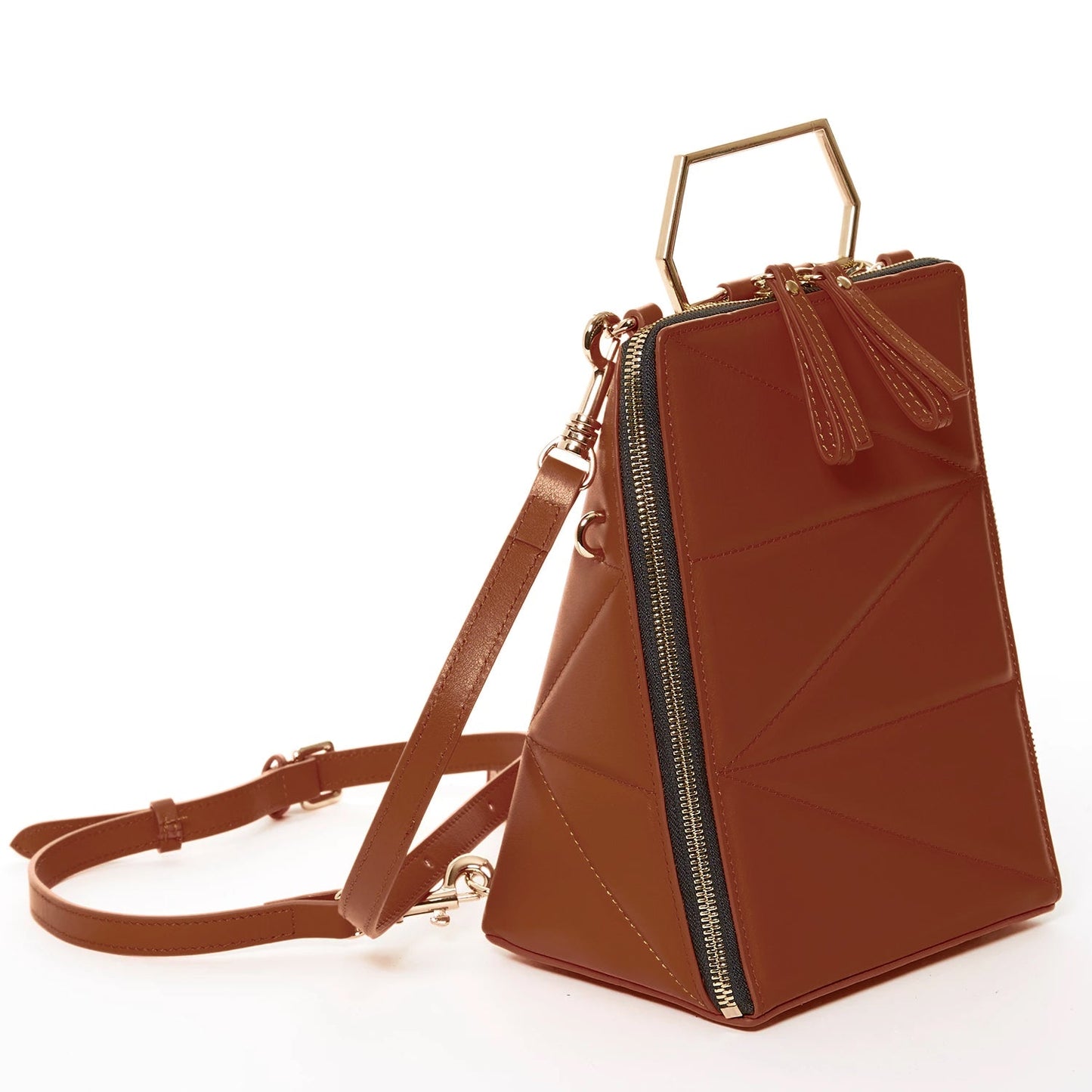 SUSU Brown Leather Backpack Purse for Women Unique Convertible Crossbody Bag