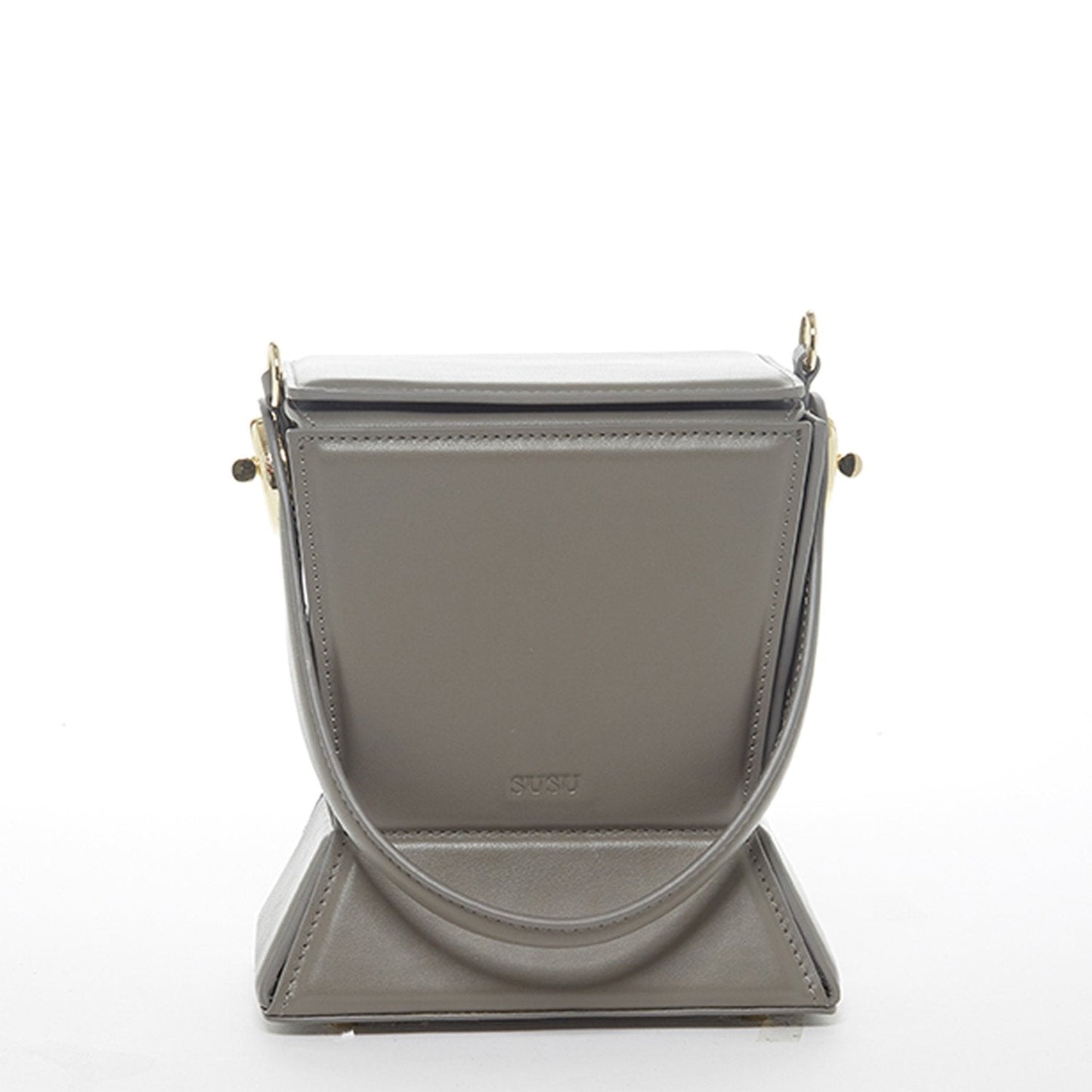 SUSU the Amber Leather Bucket Bag Grey