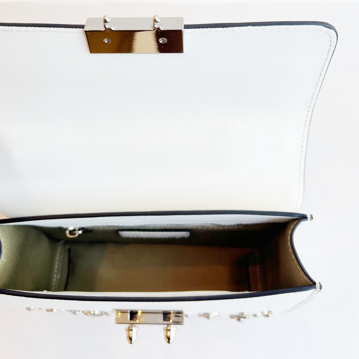 SUSU Small Leather Crossbody Bag White Purse
