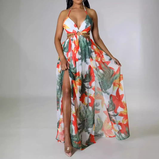 Women's Printed Polyester Summer Dress