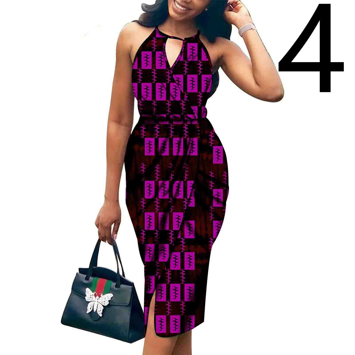 African Ethnic Printed Batik Cotton Fashion Summer Dress