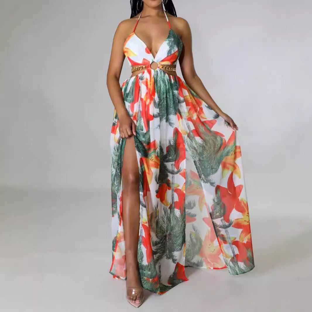 Women's Printed Polyester Summer Dress