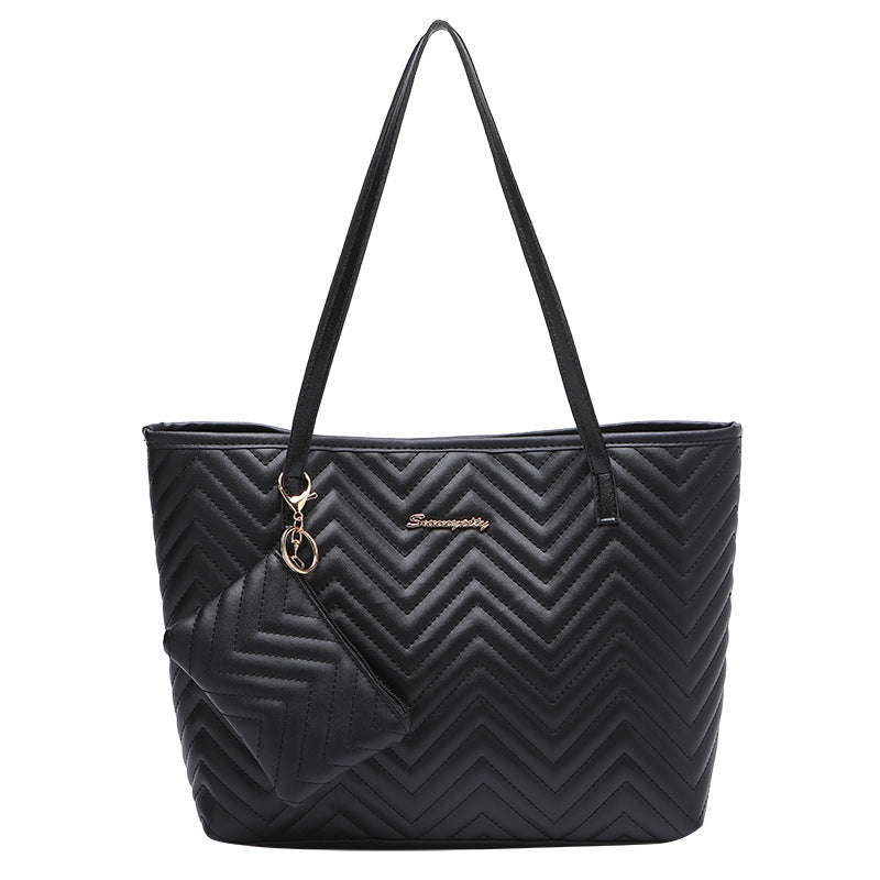 Women’s Retro Chic Diamond-Embroidered Shoulder Bag