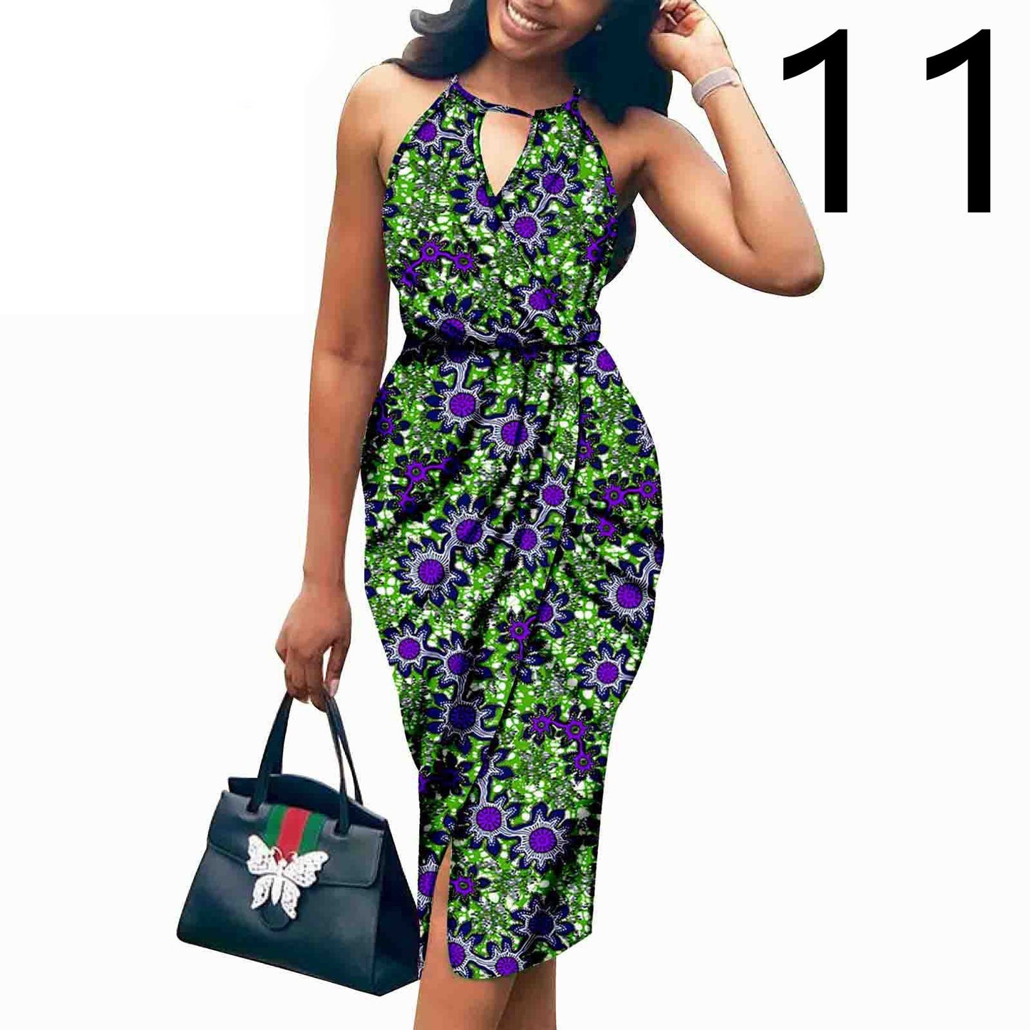 African Ethnic Printed Batik Cotton Fashion Summer Dress