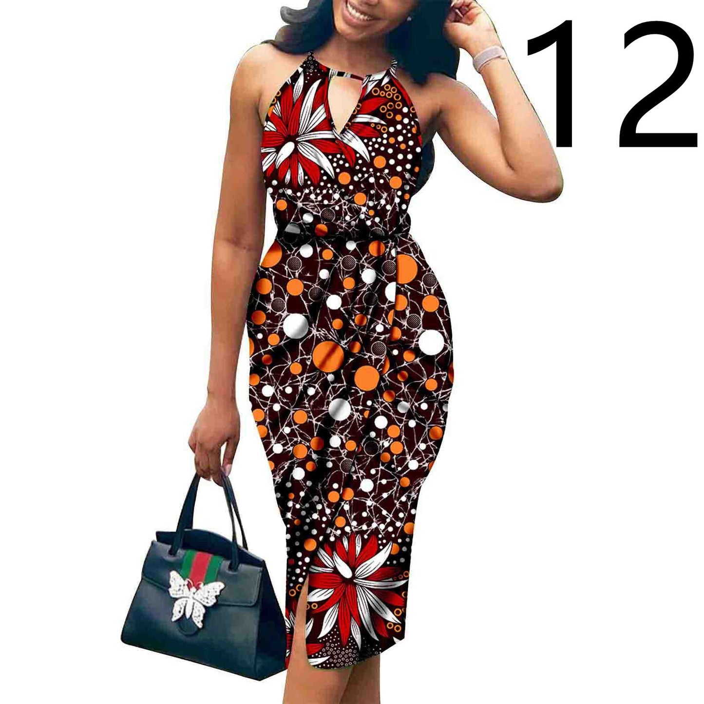 African Ethnic Printed Batik Cotton Fashion Summer Dress