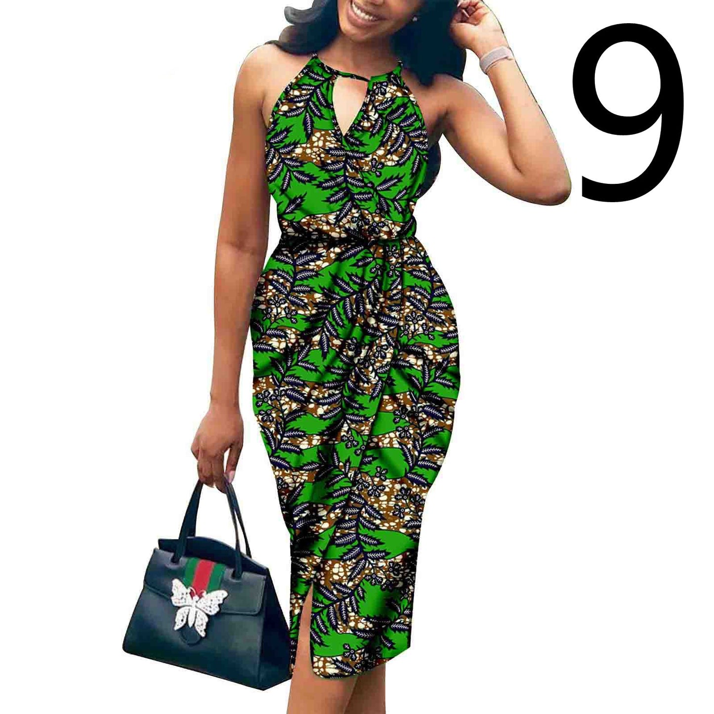 African Ethnic Printed Batik Cotton Fashion Summer Dress