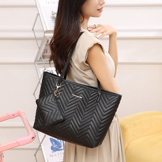 Women’s Retro Chic Diamond-Embroidered Shoulder Bag
