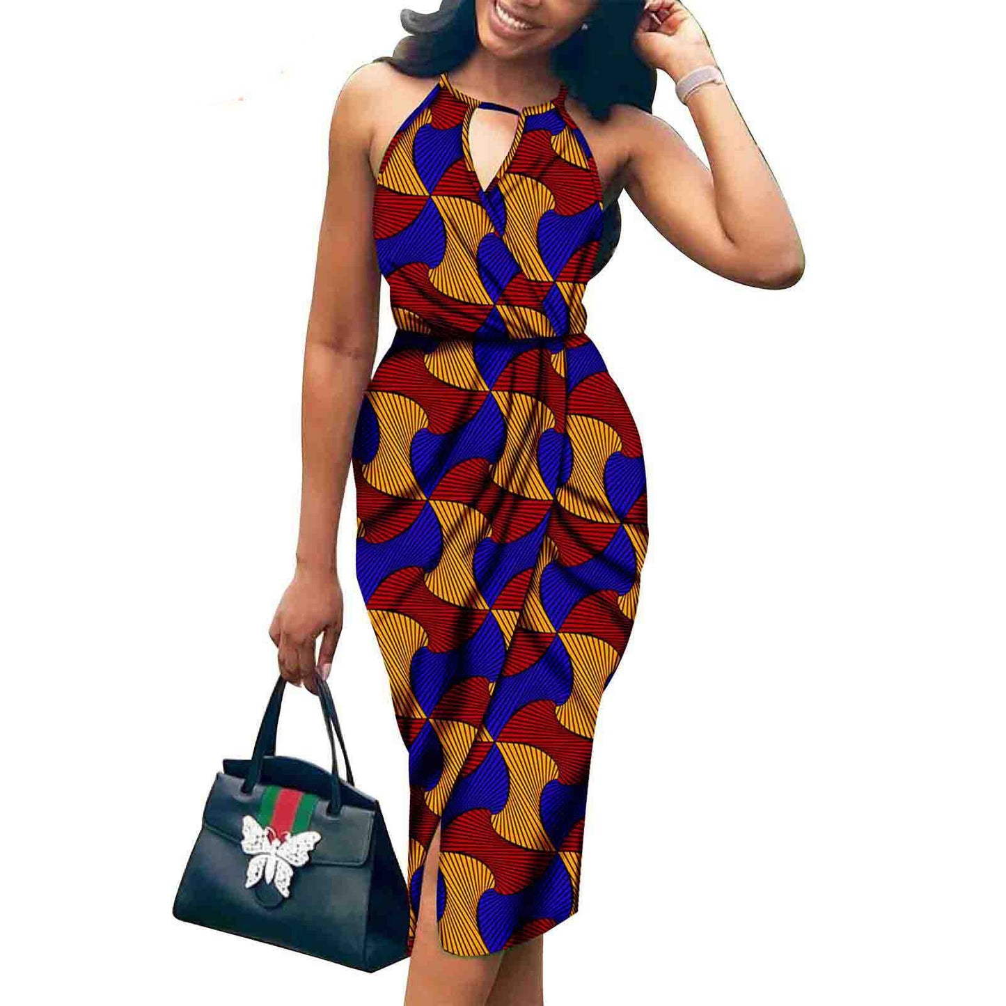 African Ethnic Printed Batik Cotton Fashion Summer Dress