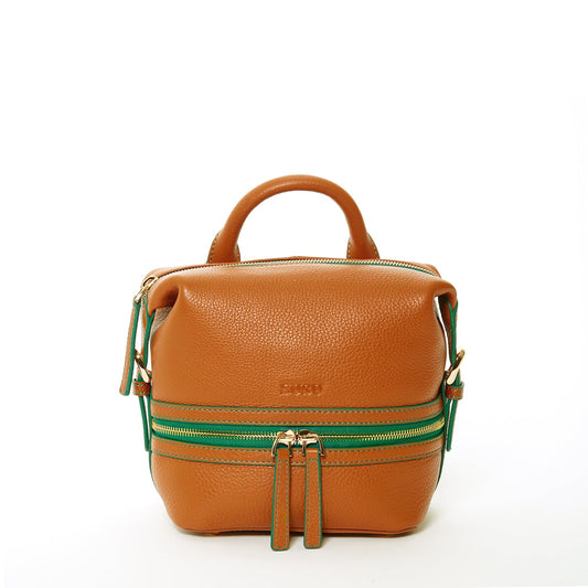 SUSU the Ashley Brown Leather Backpack Purse