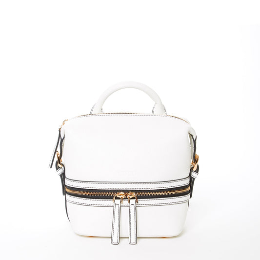 SUSU the Ashley White Leather Backpack Purse