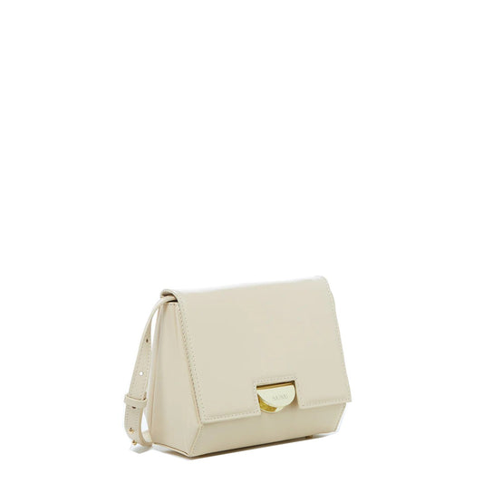 Elizabeth Off White Leather Saddle Bag