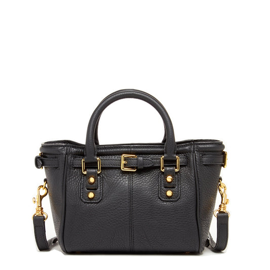 SUSU Top Handle Leather Satchel Bag Black Purse Crossbody Bag for Women