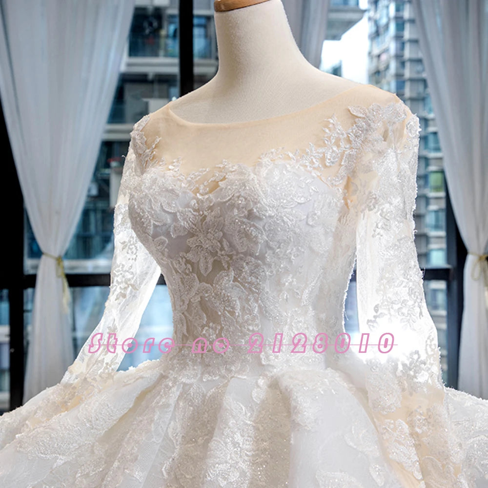 Long Sleeve  Wedding Dress Vestido De Noiva Princesa
