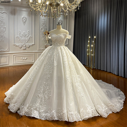 High Quality Lace Off Shoulder Ivory Bridal Wedding Dresses